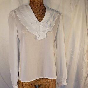 Ladies MALBE Over the Head Silky Sheer Blouse - 5/6